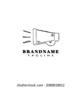 Design-Vorlage für das Megaphon-Logo Schwarz, moderne einzelne Vektorgrafik
