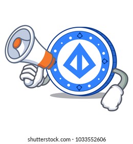 With megaphone loopring coin character cartoon