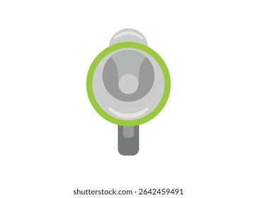 Megafone. Alto-falante. Simples ilustração plana. Vista frontal.