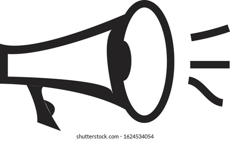 Megaphone and loudspeaker, audio speaker, volume icons. Control power sound button illustration