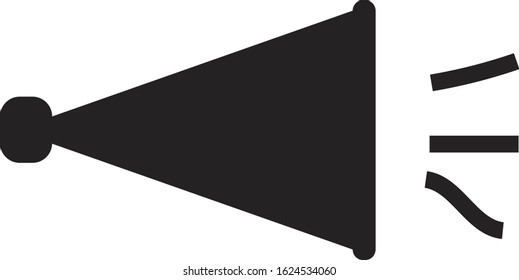 Megaphone and loudspeaker, audio speaker, volume icons. Control power sound button illustration