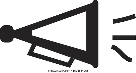 Megaphone and loudspeaker, audio speaker, volume icons. Control power sound button illustration
