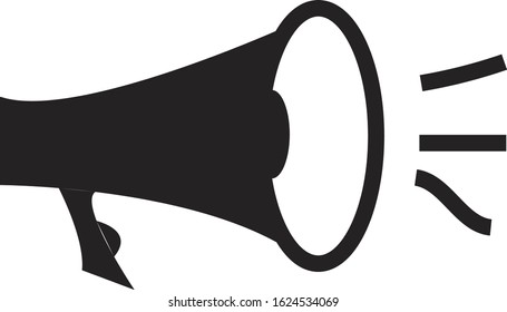 Megaphone and loudspeaker, audio speaker, volume icons. Control power sound button illustration