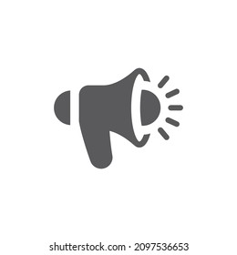 Megaphone Or Loudspeaker Black Vector Icon. Bullhorn Or Blow Horn Filled Symbol.