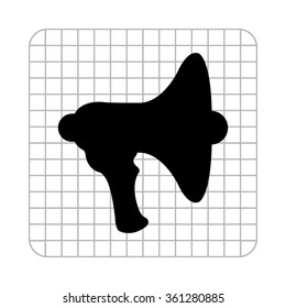 Megaphone; loudspeaker -  black vector icon