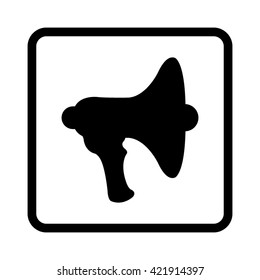 Megaphone; loudspeaker -  black vector icon