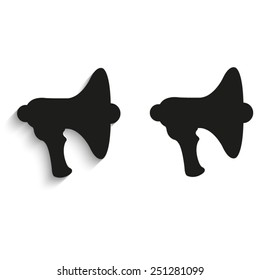 Megaphone, loudspeaker - black vector icons