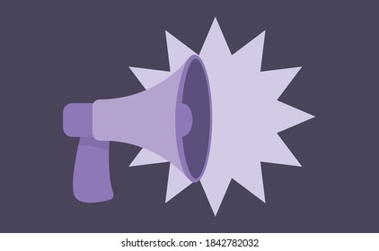 Megaphone, Loudspeaker cartoon vector illustration. Alert and announcement symbol.