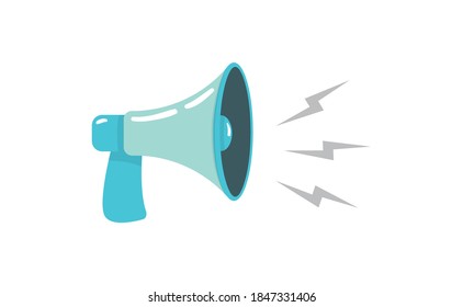 Megaphone, Loudspeaker cartoon vector illustration. Alert and announcement symbol.