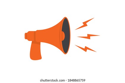 Megaphone, Lautsprecher Cartoon Vektorgrafik. Warn- und Ankündigungssymbol.