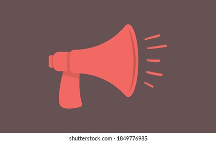 Megaphone, Lautsprecher Cartoon Vektorgrafik. Warn- und Ankündigungssymbol.