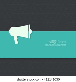 Megaphone, loudspeaker with copy space. 