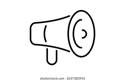 Megaphone and loudspeaker editable outline icon isolated on transparent background. Megaphone and loudspeaker icon, Megaphone and loudspeaker png, Megaphone and loudspeaker vector illustration.	
