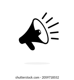 Megaphone loudspeaker glyph icon. Clipart image isolated on white background