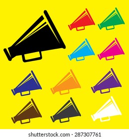 Megaphone, loudspeaker icon.set