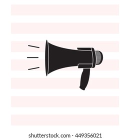 Megaphone, loudspeaker icon. 