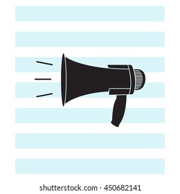 Megaphone, loudspeaker icon. 
