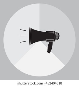 Megaphone, loudspeaker icon. 