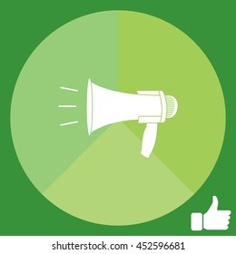 Megaphone, loudspeaker icon. 