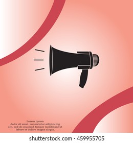 Megaphone, loudspeaker icon. 