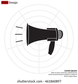 Megaphone, loudspeaker icon. 