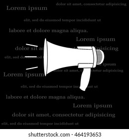 Megaphone, loudspeaker icon. 