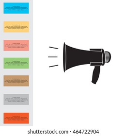 Megaphone, loudspeaker icon. 