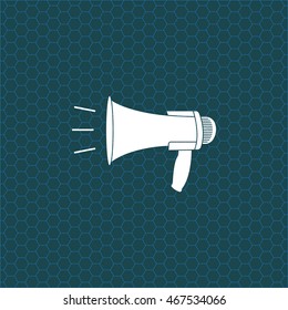 Megaphone, loudspeaker icon. 