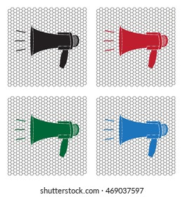 Megaphone, loudspeaker icon. 