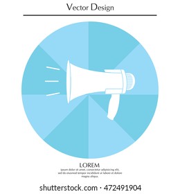 Megaphone, loudspeaker icon. 
