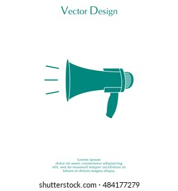 Megaphone, loudspeaker icon. 