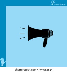 Megaphone, loudspeaker icon. 