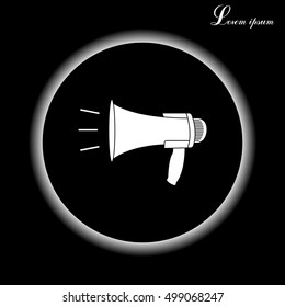 Megaphone, loudspeaker icon. 