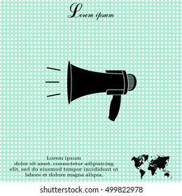 Megaphone, loudspeaker icon. 