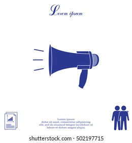 Megaphone, loudspeaker icon. 