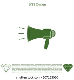 Megaphone, loudspeaker icon. 
