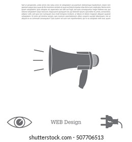 Megaphone, loudspeaker icon. 