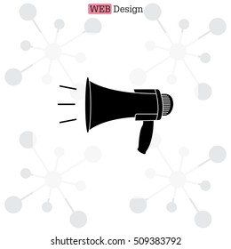 Megaphone, loudspeaker icon. 