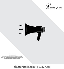 Megaphone, loudspeaker icon. 