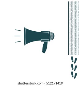 Megaphone, loudspeaker icon. 