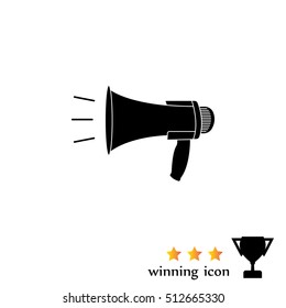Megaphone, loudspeaker icon. 