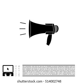 Megaphone, loudspeaker icon. 