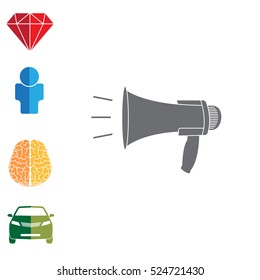 Megaphone, loudspeaker icon. 
