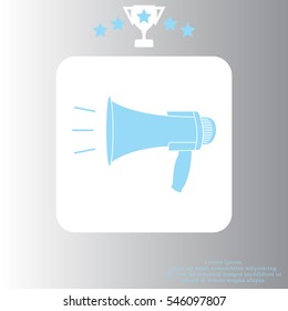 Megaphone, loudspeaker icon. 