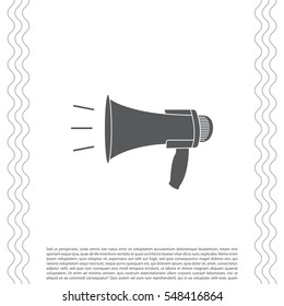 Megaphone, loudspeaker icon. 