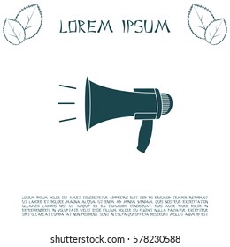Megaphone, loudspeaker icon. 