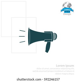 Megaphone, loudspeaker icon. 