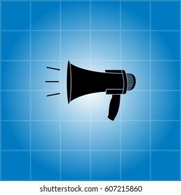 Megaphone, loudspeaker icon. 