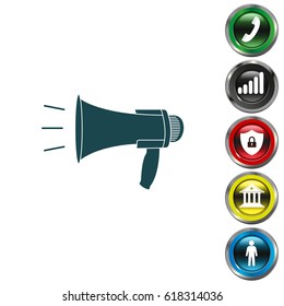 Megaphone, loudspeaker icon. 