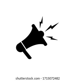 Megaphone or loudspeaker icon in black color isolated on white background. vector EPS 10.